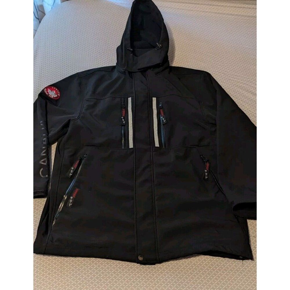 * Canada Weather Gear Black Zip Up Snap Jacket Coat Parka 2XL Polyester Shell